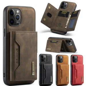 Magnet Rückseite Karten Halter Handy Hülle Wallet Schutzhülle für iPhone 16 15 14 - Bild 1 von 8
