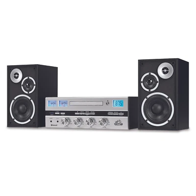 Victor Milwaukee II Desktop Bluetooth CD Stereo System with Functional VU Meters - Image 1 of 4
