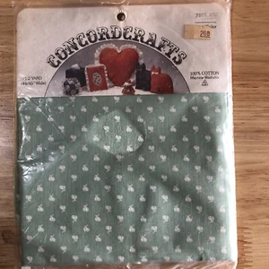Concordcrafts fabric half yard Vintage, Green/ White - Picture 1 of 4