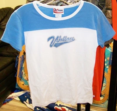 CAMISETA VINTAGE CHASE #2 OXIDADA WALLACE DAMAS MUJERES BRILLO LINE UP GRANDE NUEVA CON ETIQUETAS Foto 1 de 4