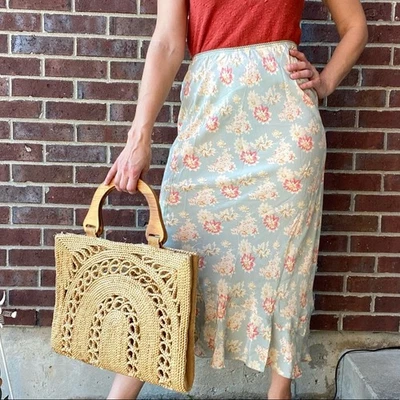 Falda midi floral seda estilo años 90 Sundance Y2K pequeña Foto 1 de 4