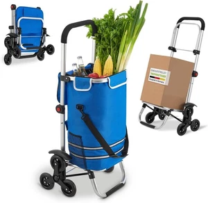 Blau Einkaufstrolley für Treppen Einkaufsroller klappbar Einkaufswagen Tasche DE - Bild 1 von 8