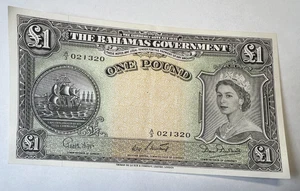 1936 (1954) Bahamas £1 One Pound, QEII, Elizabeth II, P# 15b, Triple Sig with BB - Picture 1 of 5
