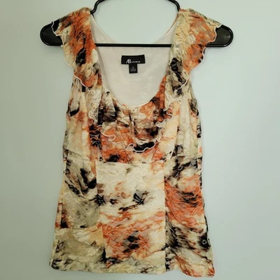 Top sin mangas para mujer AB Studio talla S Y2K Babydoll floral elástico boho  Foto 1 de 4