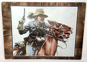 Vintage American Civil War Kunstdruck auf Holz The Commander Don Stivers 1988 - Bild 1 von 7