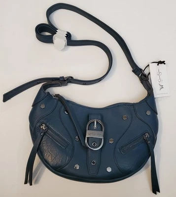 Jessica Simpson Courtney Crossbody Handbag Purse Blue Tidal Teal Faux Leather - Image 1 of 4