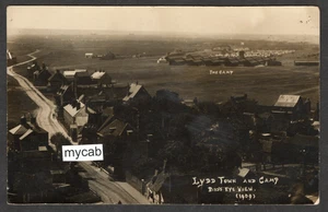 Postcard Lydd nr New Romney Kent the Town and military Camp 1909 RP - Picture 1 of 2
