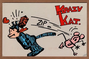 Postal de 1997 de tira cómica clásica de Krazy Kat George Herriman - Imagen 1 de 2