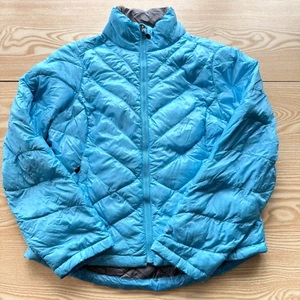 L.L.Bean Goose Down Jacket Zip Petite Small Blue Outdoors Walking Outerwear - Picture 1 of 10