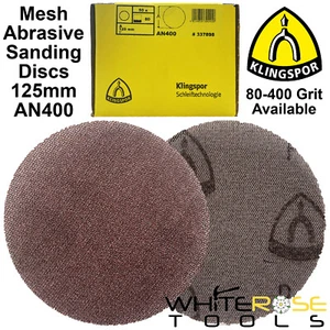 Klingspor Mesh Abrasive Sanding Discs Hook and Loop Sand Paper Disc 125mm AN400 - Picture 1 of 4