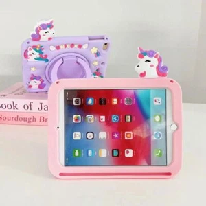 Unicorn Silicone Handle Stand Tablet Case For iPad 10th 9 8 6 5 4 Air 5 Pro 11 - Picture 1 of 12