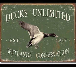 Letrero de lata de metal Ducks ilimitado desde 1937 caza decoración de pared del hogar #1388 - Imagen 1 de 2