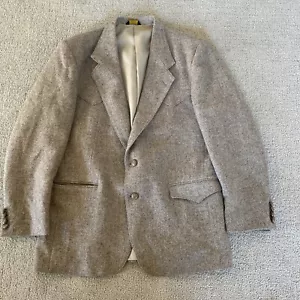 Farah Westernwear Jacket Men 44 Beige 100% Wool Western Blazer 2 Button (s32) - Picture 1 of 8