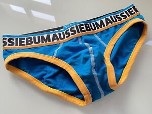 Aussiebum Short Slip Brief Unterwäsche Blau Gelb Blue Yellow, M Medium
