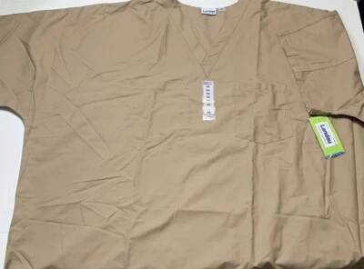 Blusa Médica Landau Unisex NUEVA Reversible Cuello en V - 7502 Talla 5X Color Tostado Foto 1 de 3