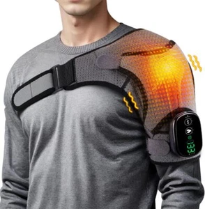 Heated Shoulder Brace Massage Rotator Cuff Support Compression Wrap Rechargeable - Picture 1 of 16