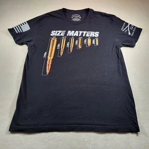 Grunt Style Ammo Bullets Size Matters Mens Black Graphic T-Shirt Crew Neck Large - Picture 1 of 6