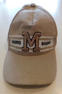 BASEBALL HAT Madrid Spain Tan Cap 3D Embroidered Adult Adjustable Hook Loop USED - Picture 1 of 8