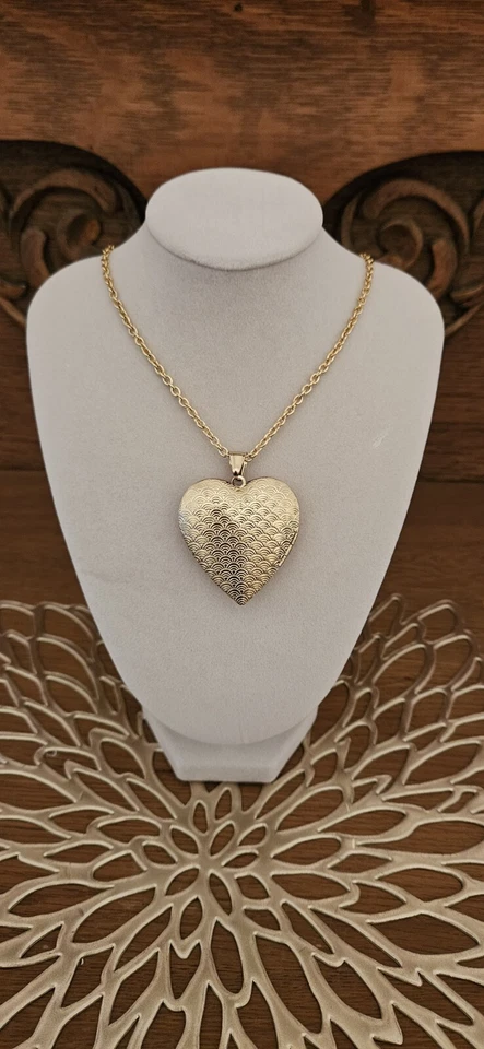 Heart Locket Necklace Gold Plated Over 316L - Image 1 of 4