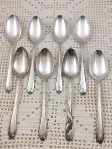 Lot of 8 International Wm Rogers Silverplate 1940 Exquisite 6 1/8" Teaspoons - Picture 1 of 7