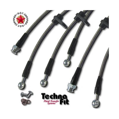 Línea de freno trenzada de acero inoxidable Techna-Fit delantero trasero para Honda Odyssey Foto 1 de 3