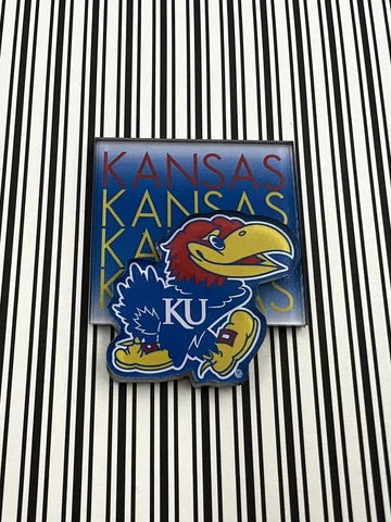 VTG? Logo Mascot Refrigerator Fridge Magnet - University of Kansas - KU Jayhawks Cover