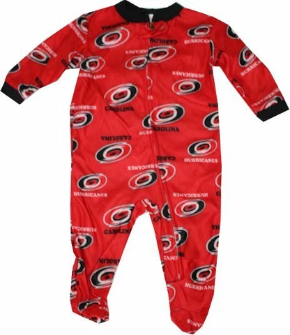 Carolina Hurricanes Infant Baby Coverall Sleeper Logos Pajamas RED Cover