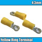 Yellow Ring Hoop Insulated Electrical Splice Crimp 4.3mm Terminals Cable Wire