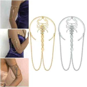 Scorpion Butterfly Arm Chain Bracelet Armlet Upper Cuff Armband Women Jewelry - Picture 1 of 23