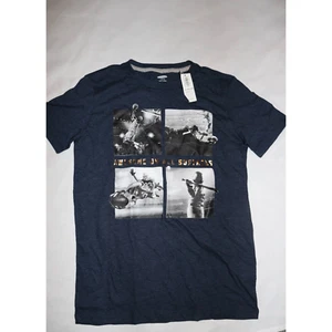 Old Navy Jungen grafisches T-Shirt blau fantastisch auf allen Oberflächen kurzärmelig L neu - Bild 1 von 4
