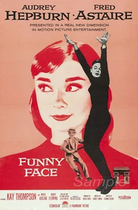 VINTAGE FUNNY FACE AUDREY HEPBURN MOVIE POSTER A4 PRINT - Picture 1 of 1