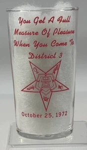 Order of the Eastern Star District 3 Measuring Glass 1972 - Picture 1 of 6