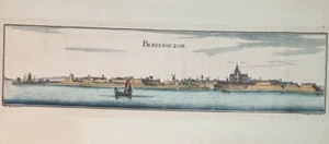 Bergen op Zoom Paesi Bassi STAMPA ACQUARELLO Olanda veduta panoramica città mare - Foto 1 di 17