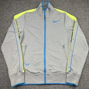Nike Rafa Nadal Jacket Men Small Gray Blue Lime Australian Open Dri Fit Full Zip - Picture 1 of 21