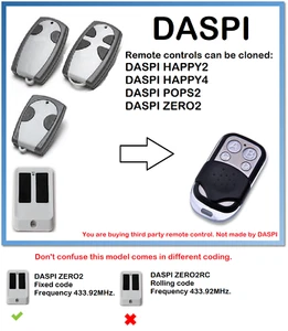 DASPI HAPPY2, HAPPY4, POPS2, ZERO2 Remote Control Duplicator 433.92MHz - Picture 1 of 6