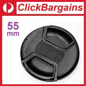 55mm Snap-On Camera Front Lens Cap Cover + Rope / 55 mm for Canon Nikon Sony etc - Picture 1 of 3