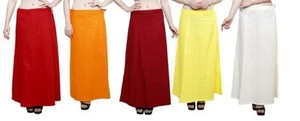 Combo of 5 Women's Cotton Plain Solid Readymade Inskirt Saree petticoat - Picture 1 of 7
