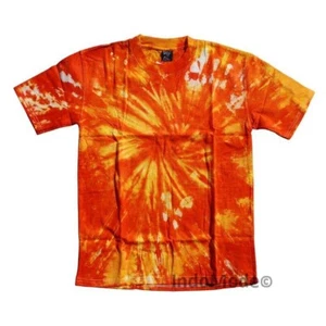 Orange Tie-dye Unique T-shirt Trendy Artistic Vibrant Colors - Picture 1 of 1