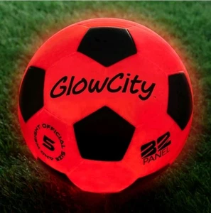 Pallone da calcio Glow in The Dark illuminato, palloni da calcio da interno o esterno Glowcity - Foto 1 di 3