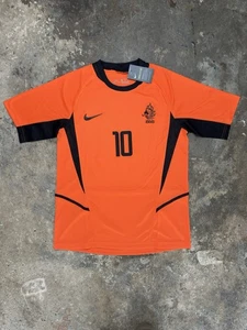 Holland 2002 Home Shirt Bergkamp #10 Medium Orange Retro Classic Vintage Jersey - Picture 1 of 4