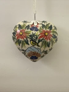 Polnische Keramik herzförmiger Weihnachtsschmuck - Unikat - Ceramika Kalich - Bild 1 von 6