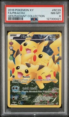 2016 POKEMON XY GENERATIONS RADIANT COLL #RC29 FULL ART/PIKACHU PSA 8 - Image 1 of 2