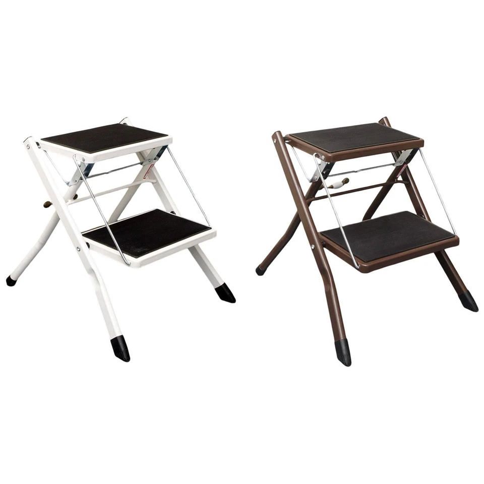 Folding Stepstool Double Pedal Ladder Space Saving W/ Non-slip Pads Rustproof - Image 1 of 1