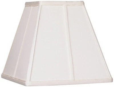 Lamp Shade Ivory Classic Small Square 5.25" Top x 10" Bottom x 9" High (Spider) - Image 1 of 4