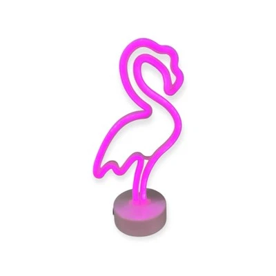 Lámpara Flamenco Rosa Neón Luz Vibrante LED Flamenco Luz Nocturna para Elegante Dec Foto 1 de 3