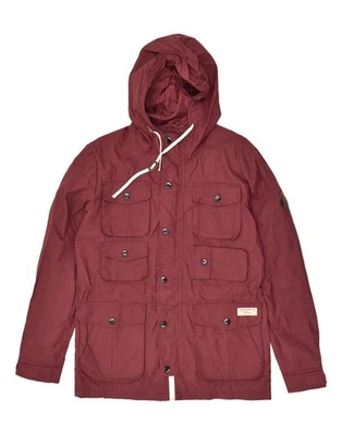 JACK & JONES Mens Hooded Rain Jacket UK 36 Small Burgundy Nylon AX07 - Image 1 of 3