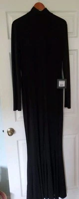 NUEVO NUEVO CON ETIQUETAS Mono Norma Kamali Cuello Alto Manga Larga Pierna Ancha Negro Talla XL 42  Foto 1 de 4