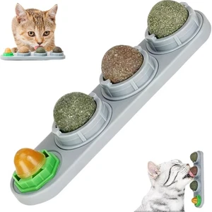 4 Stück Katzenminze Bälle für Katzen Wand Essbar Katze Lecken Spielzeug Sicher Kätzchen Kauspielzeug - Bild 1 von 11