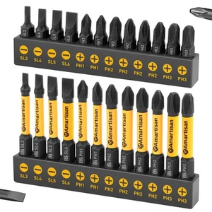 24-piece Screwdriver Bit Set | Magnetic Slotted Phillips driver bit set | S2 ... - Bild 1 von 7