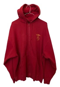 Vintage Team Trojans USC Trojans Zip Hoodie Sweatshirt Embroidered 2XL EUC Rare - Picture 1 of 10